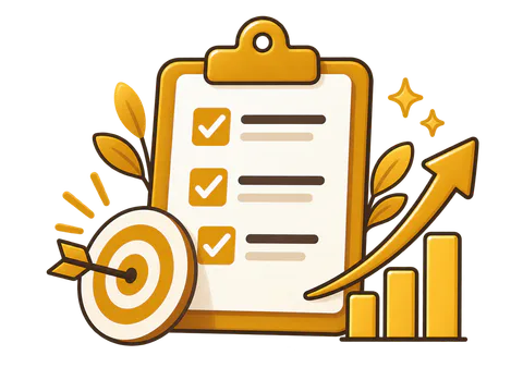 Clipboard with a target and progress chart representing measurable IEP goals